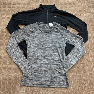 Nike Running Pullover Bundle Women's S Dri Fit Stretch Black Gray Long Sleeve